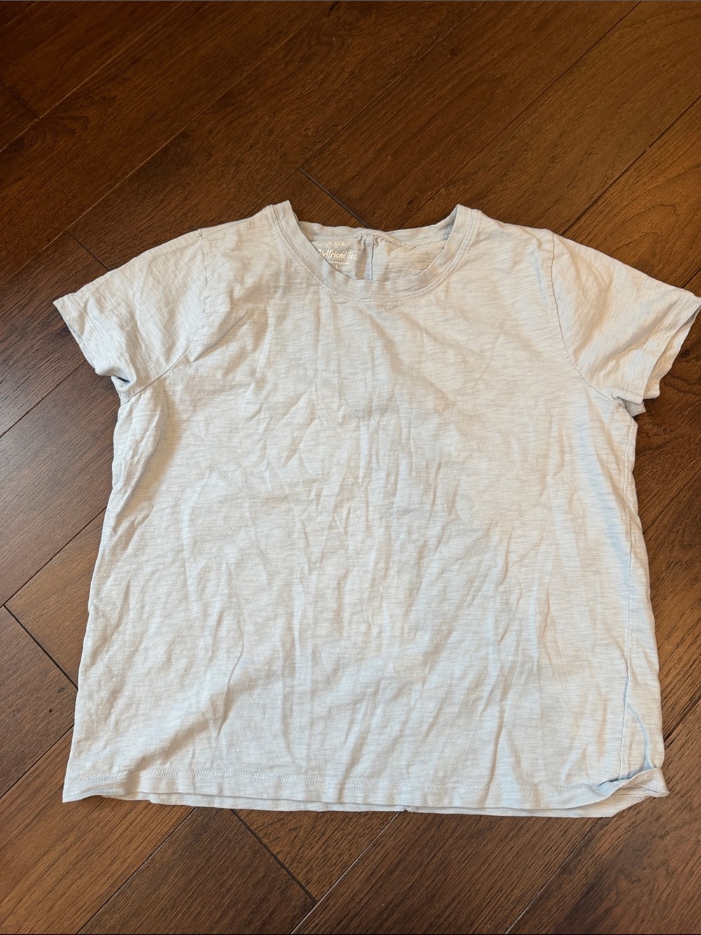 J. Crew Girlfriend Short Sleeve Tee - Light Blue Size Large - C73-39